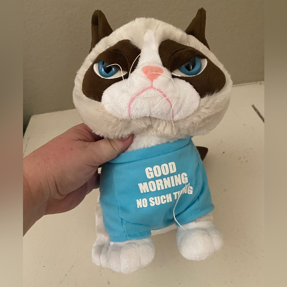 Grumpy Cat Plush Good Morning Stuffed Animal Kitty 12 Inch